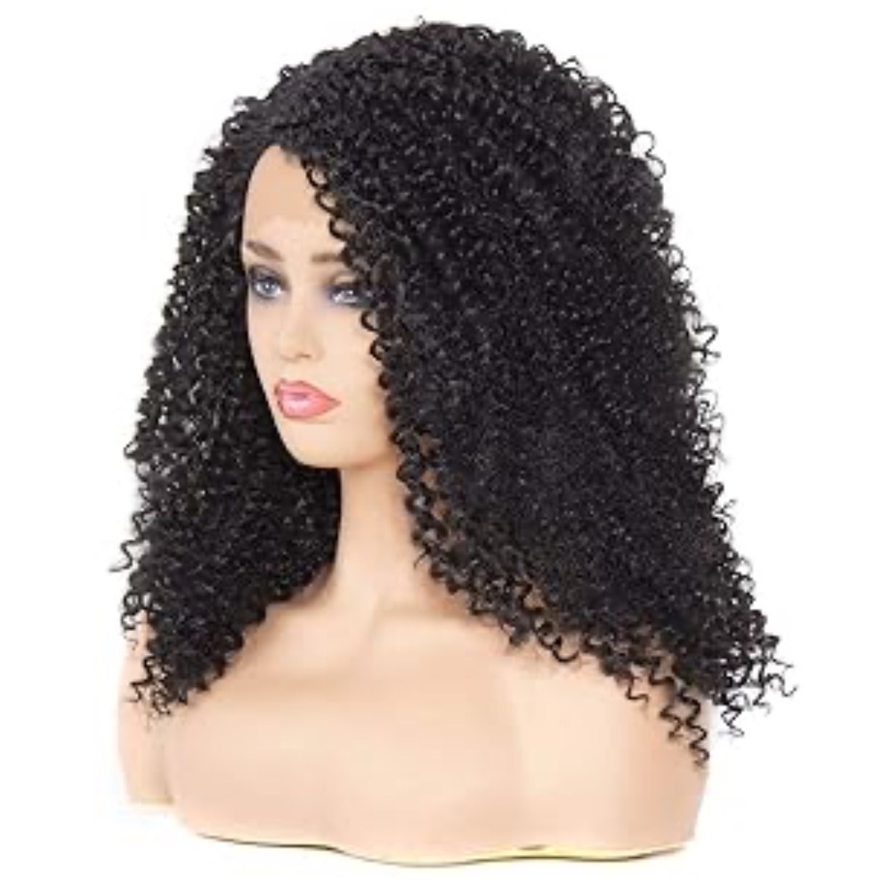 Afro Kinky Synthetic L Part Lace Front Curly Wig 18” - Picture 3 of 8